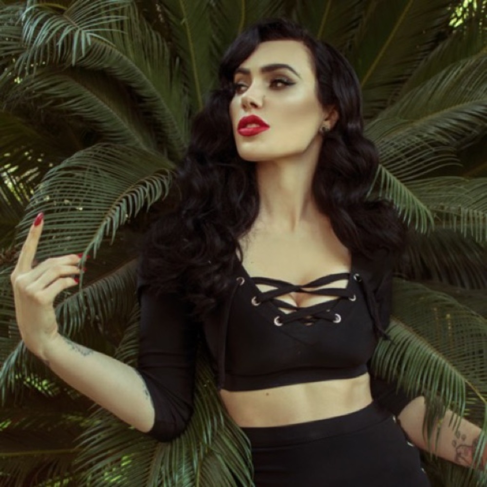 La Femme En Noir Trinity Swim Top XL